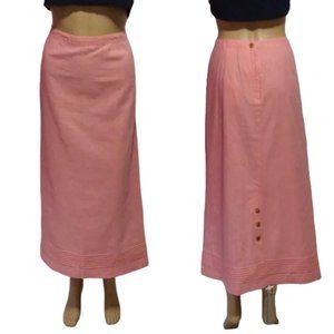 Christopher & Banks Peach Linen Maxi Skirt Wrinkle Free Size 14 NWT